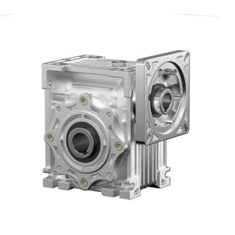 NMRV040 Gearbox Reducer Worm Gear 11/14Mm Input 18Mm Output Rasio 5:1 Hingga 100:1 untuk 60/80/86/90/104Mm Flange Stepper Servo Motor