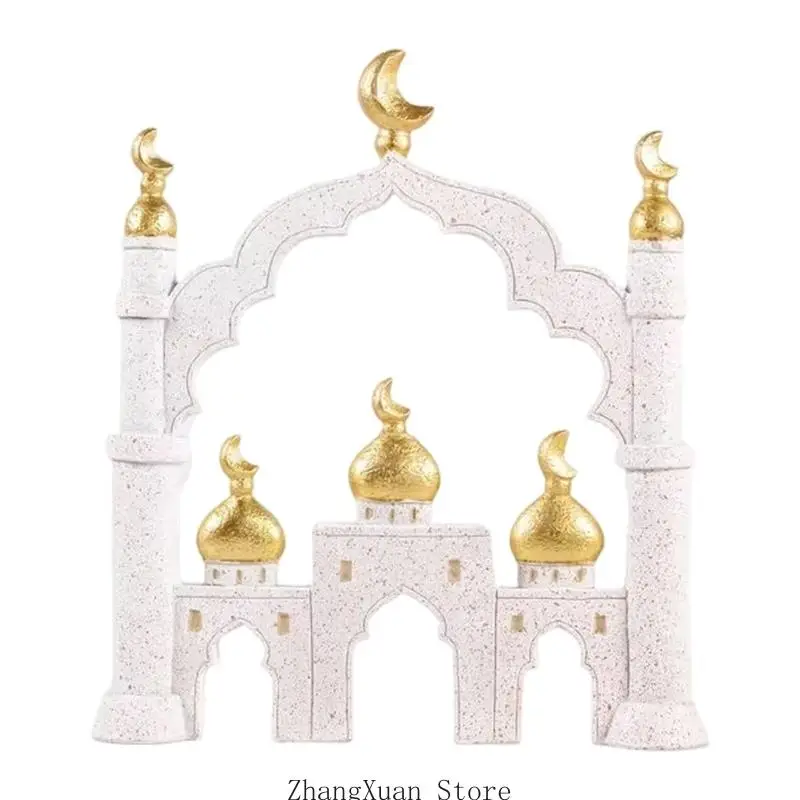 Gold und Weiß Moscheenturm Eid Mubarak Dekore Ramadans Eid Dekore Aufbewahrungsbox 3XUF – Detail 10