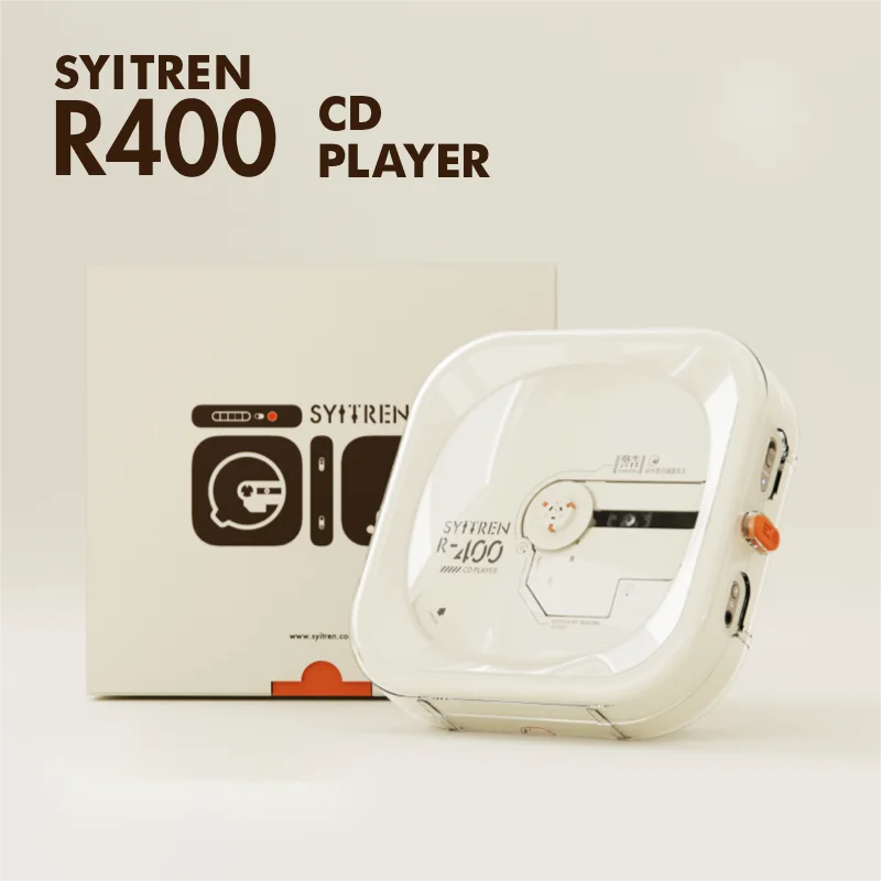 Syitren R400 Retro CD Player Portable Bluetooth Wireless Walkman High Sound Art Style Support Wired Connection No Built-in Horn