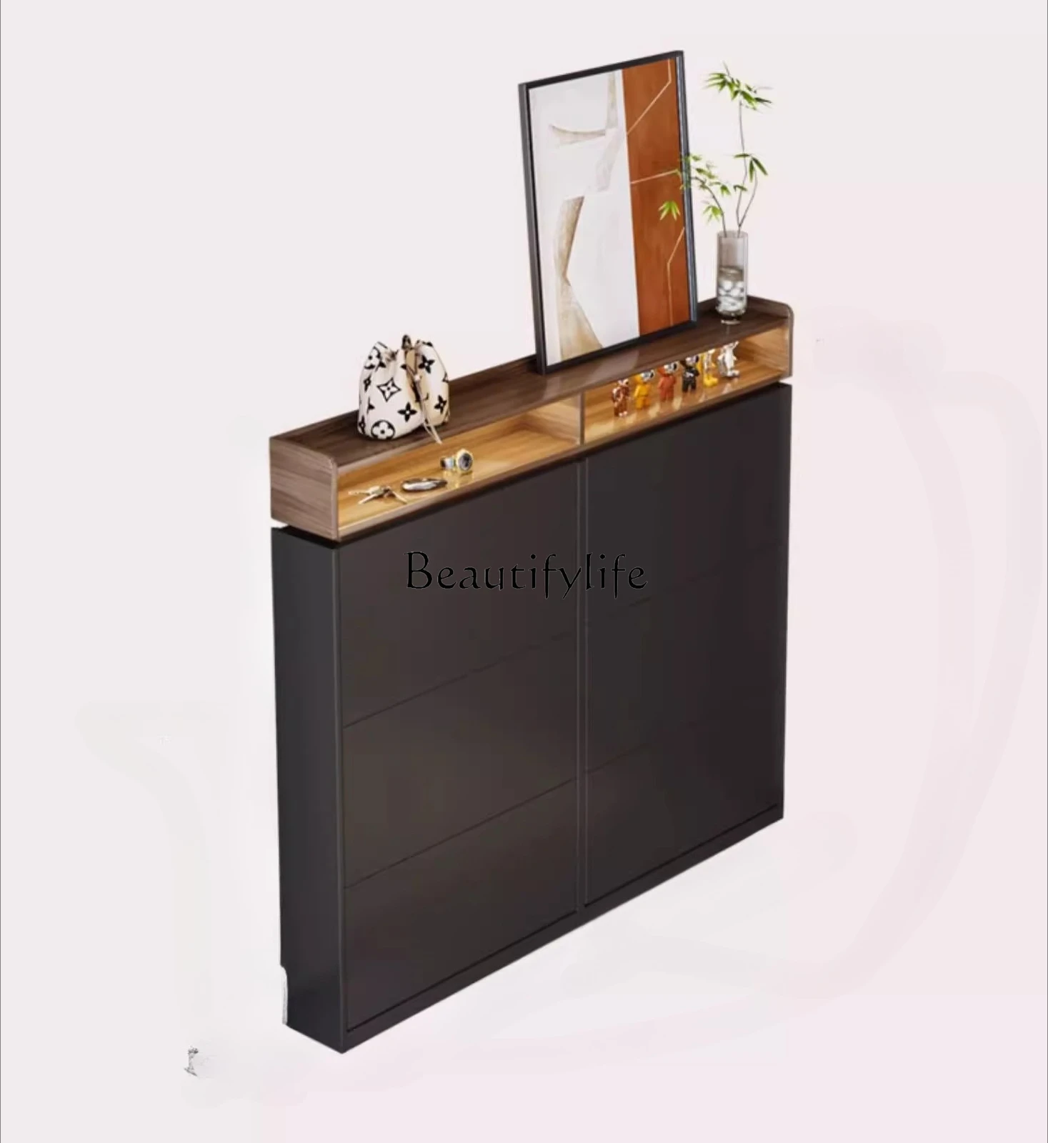 

Home entrance cabinet integrated small shoe rack household multi-functional storage ultra-thin tipping bucket shoe cabinet