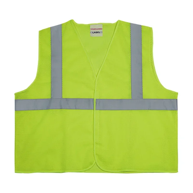 Men\'s cheap hi vis vest reflective safety vest reflective clothing waistcoatReflective Stripe Fluorescent yellow