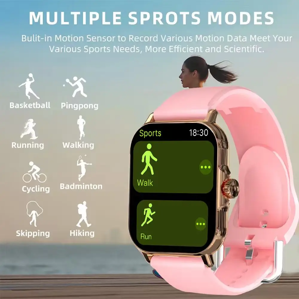 LAXASFIT New Smart Watch 1.73” Inch Customized Dial Health Monitoring Bluetooth Talk Men Women Fashion Watch Gift Android IOS