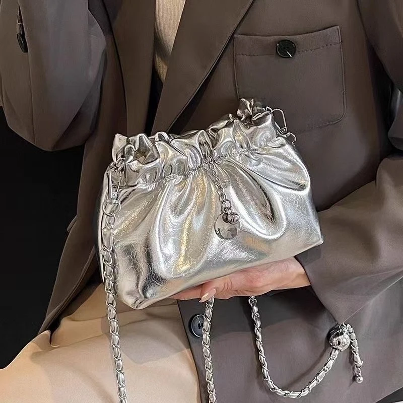 

Летняя сумка Premiumcloud для женщин, новая модель Y2K, модная сумка через плечо с цепочкой, сумка-ведро, сумка-мессенджер, кошельки, сумочки, дамские сумки