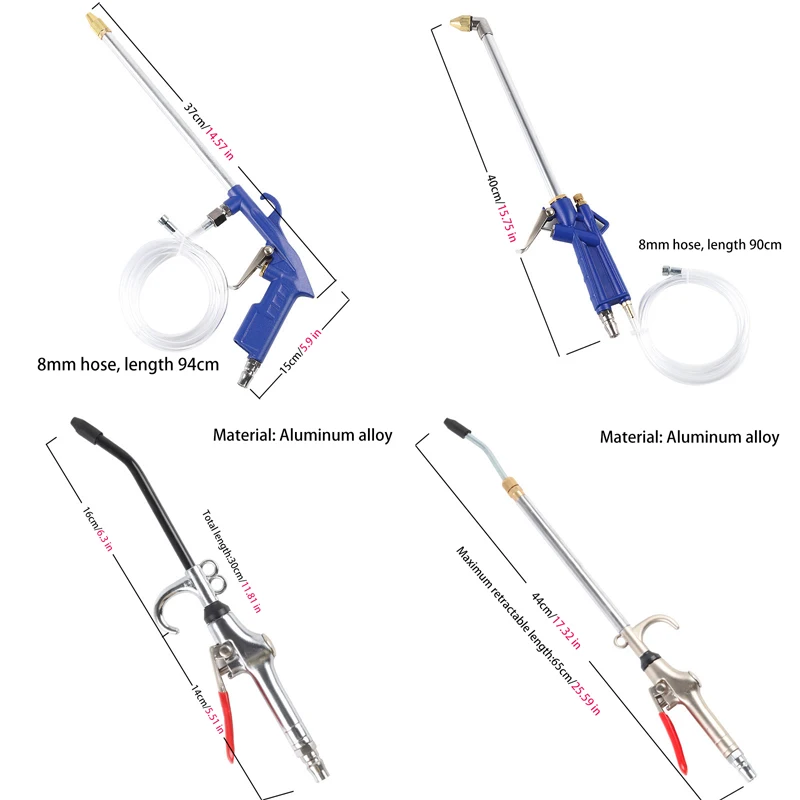 Water/Air Dual Purpose Automotive Engine Oil Passage Cleaning Gun With Hose Cleaning Degreaser Spray Tool Siphon Spray Gun Kit