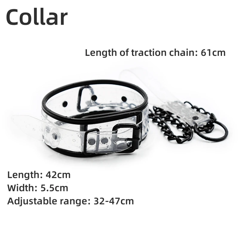 Transparent PVC Adjustable Handcuffs Ankle Cuffs Collar Neck Manacle Bdsm Bondage Restraints Fetish Sex Toys Couples kit sexshop