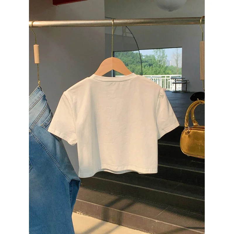 Directed Payment Ballet Printing Y2KShort-sleeved round-neck top Short-sleeved tops for spring and summer women's base layer