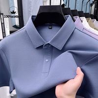 Premium Double-Sided 100% Cotton Polo Shirt - Soft, Skin-Friendly, Textured Pearl Weaving, Strong Luster, Stylish & Comfortable
