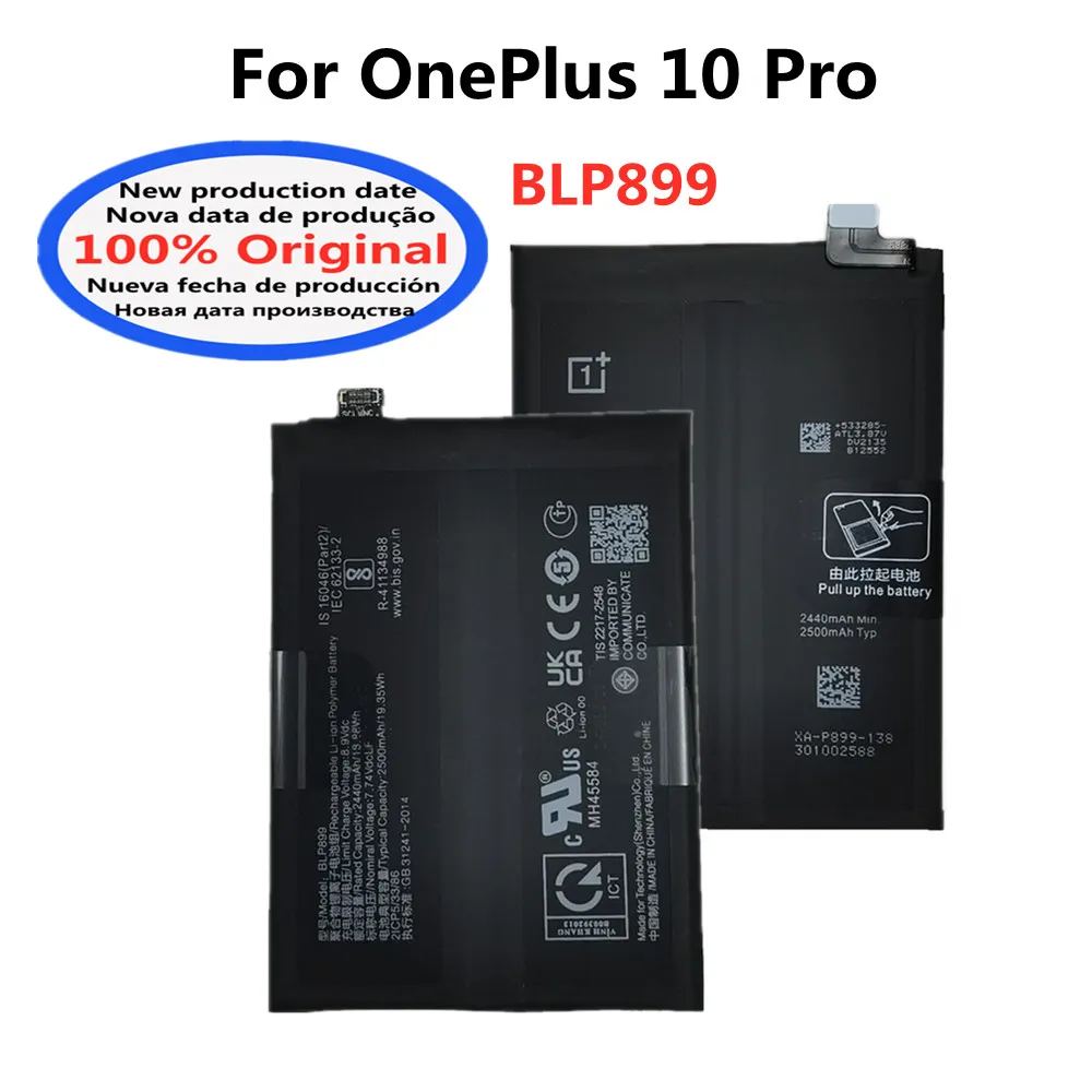 High quality 100% Original Battery BLP899 For OnePlus 10 Pro 5000mAh Replacement Batterie Battery Fast Shipping