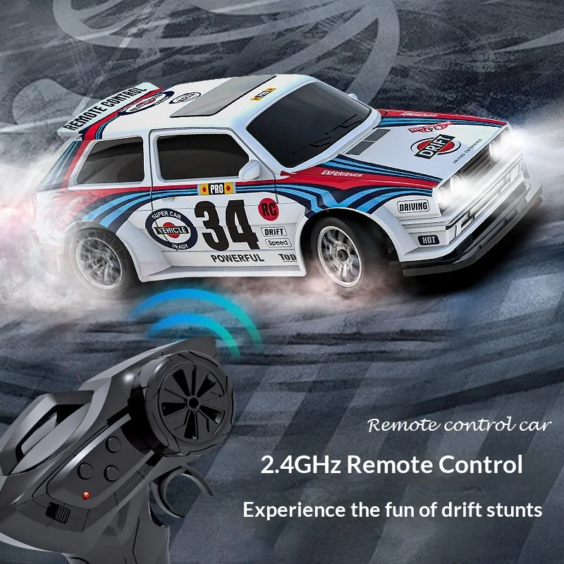 

1:43 KF34 4WD Drift Remote Control Car 2.4GHz High Speed Adjustable Speed RC Racing Vehicle Boys Toy Desktop Decor Ornament