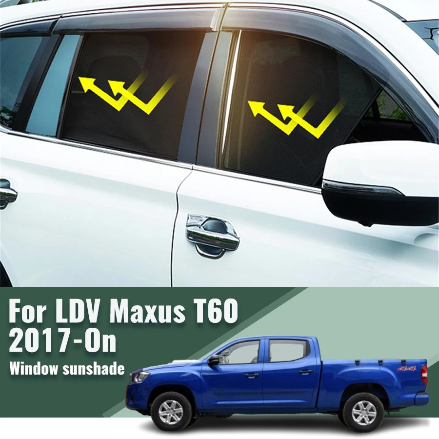 

For LDV Maxus T60 2017-20203 2024 Magnetic Car Sunshade Visor Front Windshield Frame Curtain Rear Side Window Sun Shade Shield