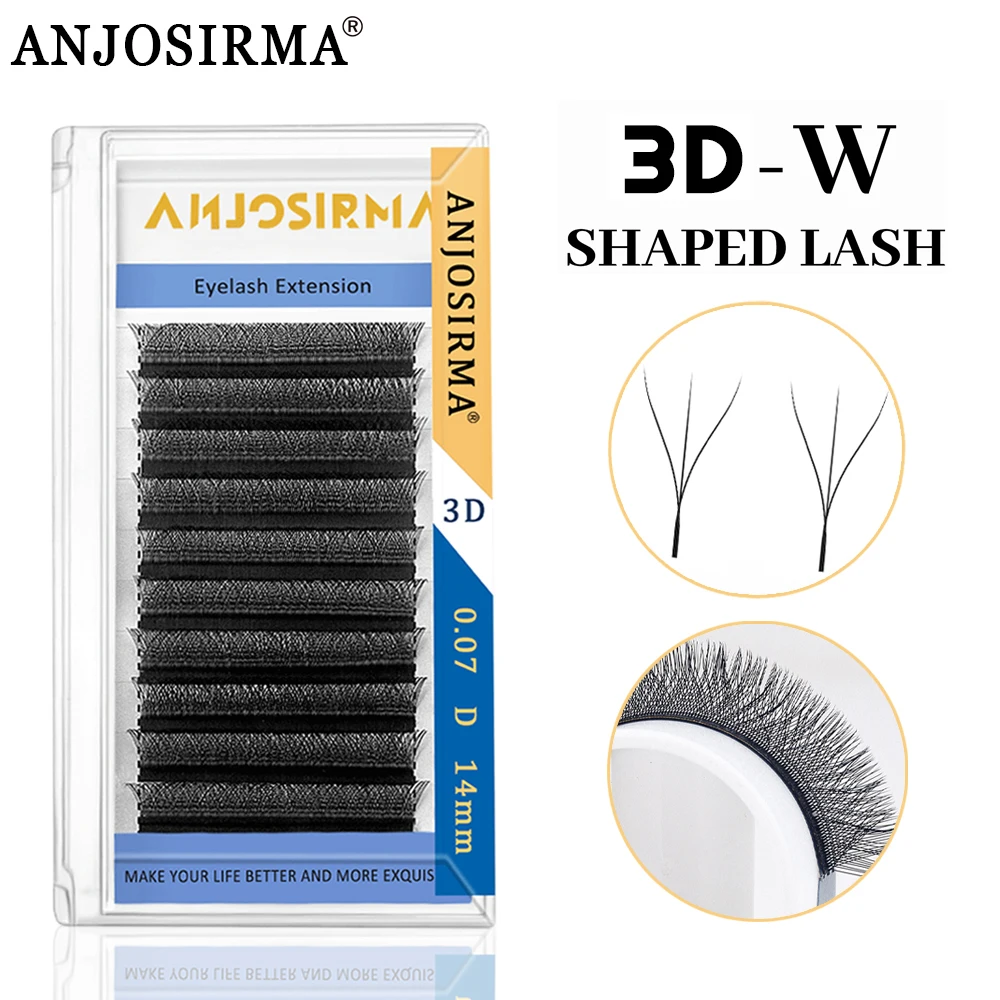 ANChain-Extensions de cils SIRMA 3D en forme de W, boucles en L, faux vison naturel, doux, de haute qualité, style individuel