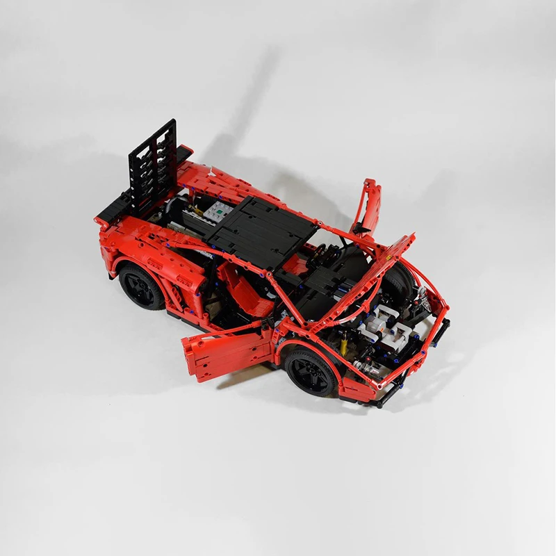Stadsauto's Model Moc Bouwstenen Red Poison GT Sportwagen Modelbouwtechnologie Modulair blok DIY Kerstspeelgoed Vakantie