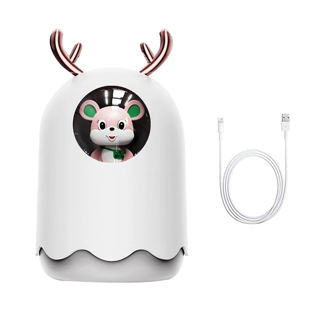 

Home Humidifier 300ml USB Electric Mini Humidifier LED Decoration Portable Air Diffuser, Pink