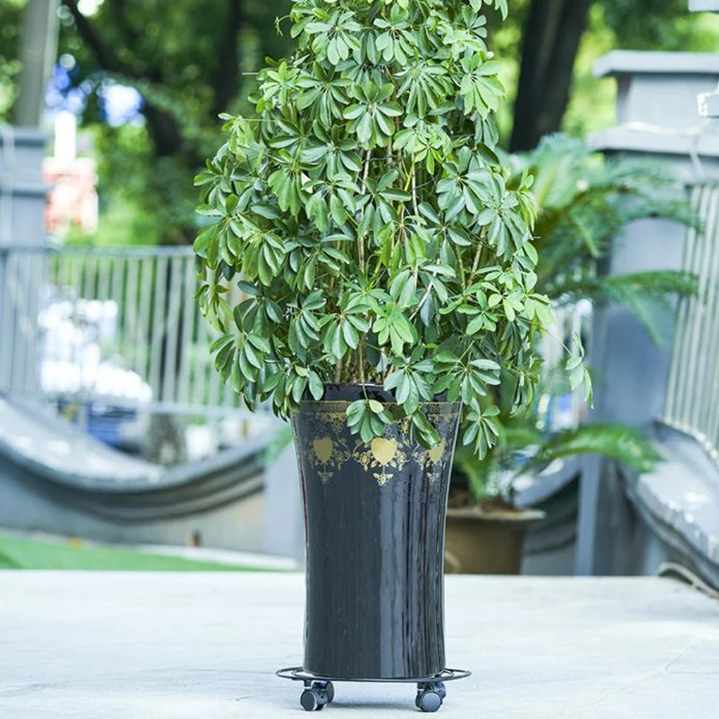 Metal Sturdy And Durable Plant Pot Trolley With Brake Wheel For Secure Placement Stable Free To Move diameter25cm