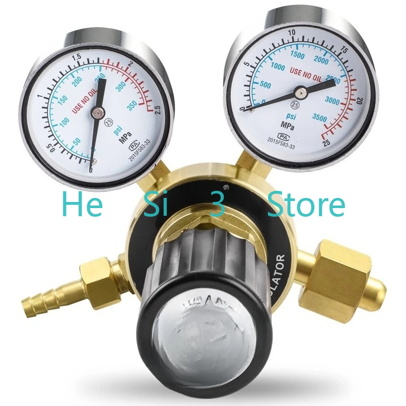 All-copper pressure reducing valve double gauge, pressure reducing gauge gas pressure regulation