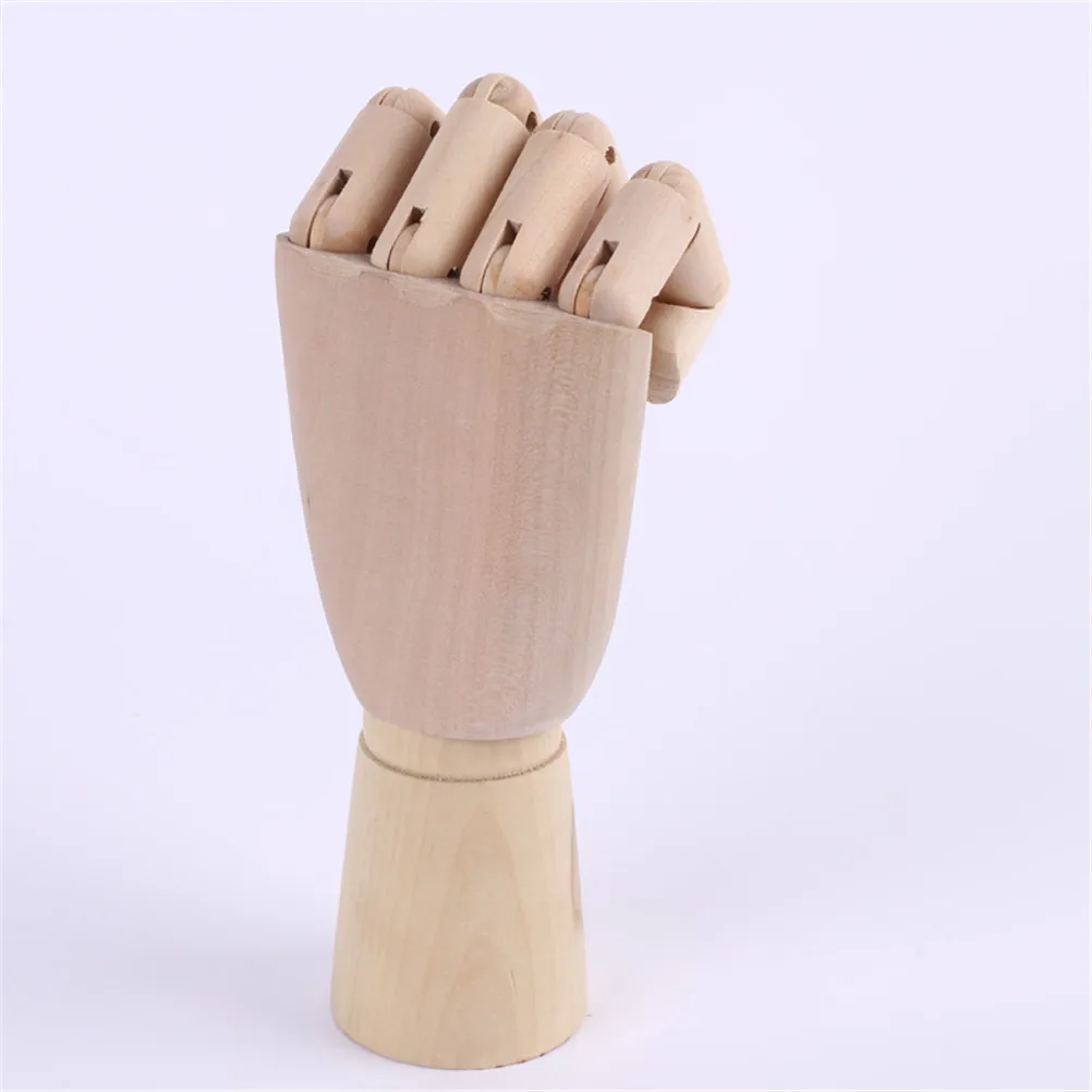 Wooden Hand Model Hand Figurines Rotatable Joint Drawing Sketch Mannequin Miniatures Halloween Office Home Desktop Room Decor