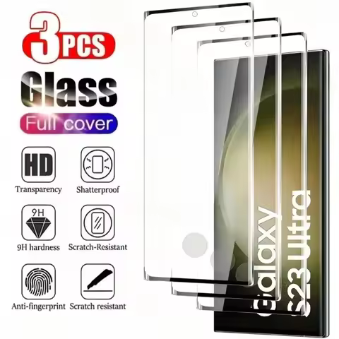 3Pcs Tempered Glass for Samsung Galaxy S25 S23 S24 Ultra S20 S22 Plus Phone Screen Protector for Samsung S25 Edge S23 S21 S24 FE