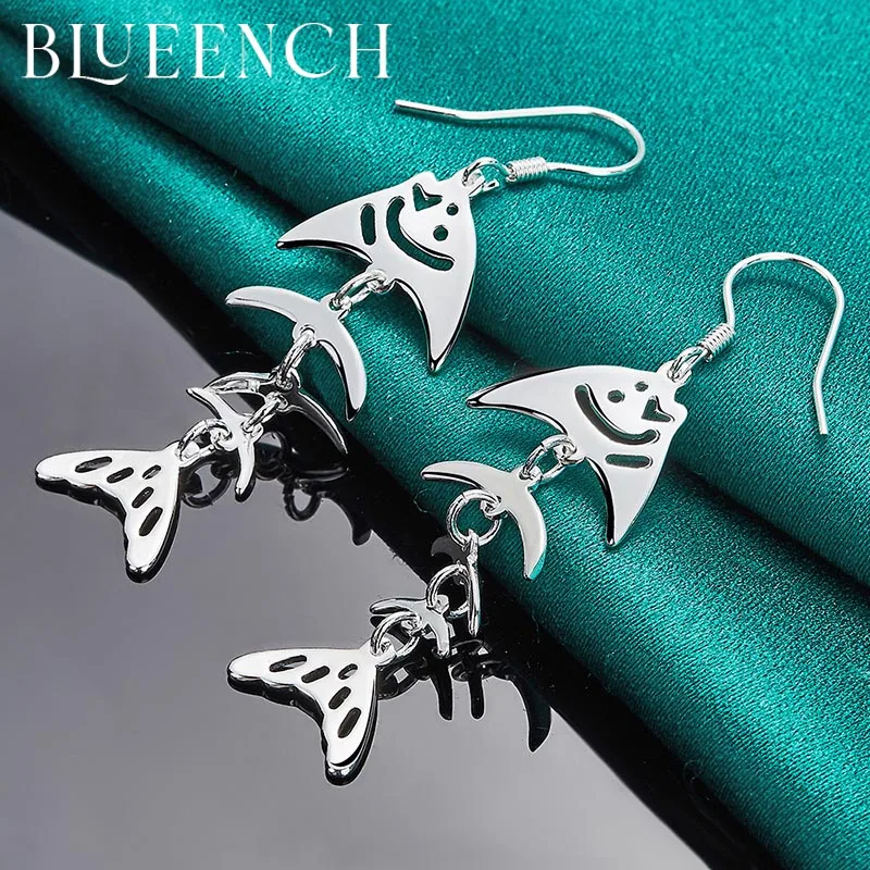 

Blueench 925 Sterling Silver Fishbone Earrings Are Suitable For Ladies To Propose Wedding Fashion Personality Jewelry