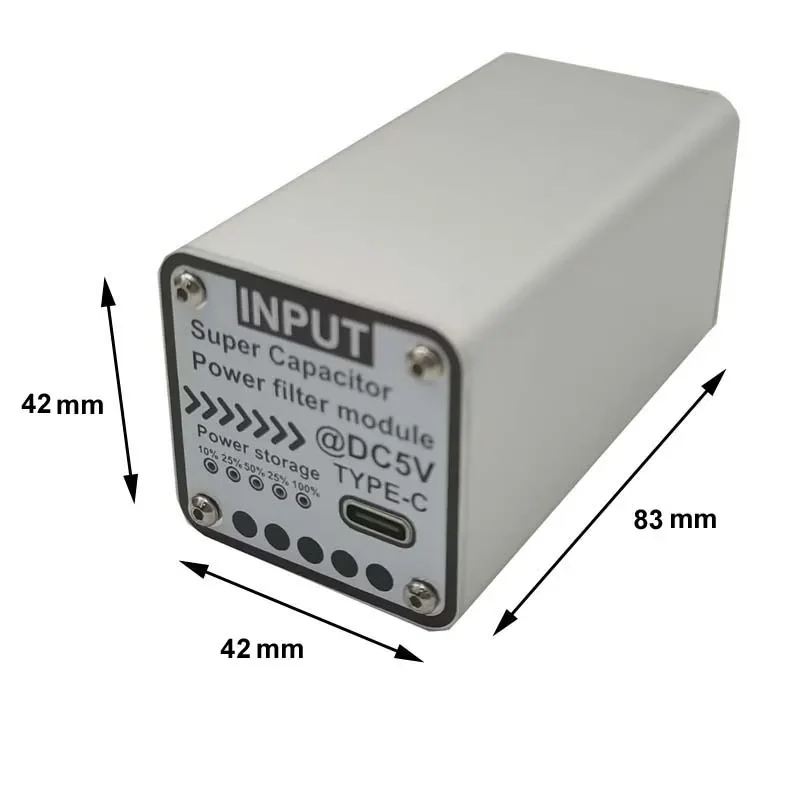 DLHiFi F08 5V 8F Clean Power Filter Type C In Type-C USB-A Output For Raspberry Pi HiFi Amplifier CD DAC Audio