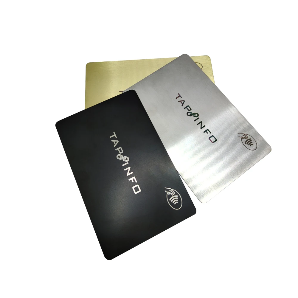 1PC 13.56MHZ 504 Byte Smart NFC Business Card Premium Customized Logo Printed on Metal Side Stainless Steel NFC Cards