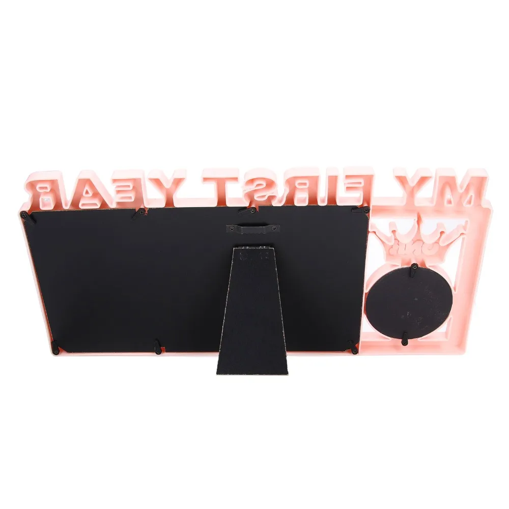 Plastic Growth Frame 12 Small Frames 15.55*7.6 in Newborn Memory Frame 13 Photo Inserts Cartoon Crown Style Milestone Frame