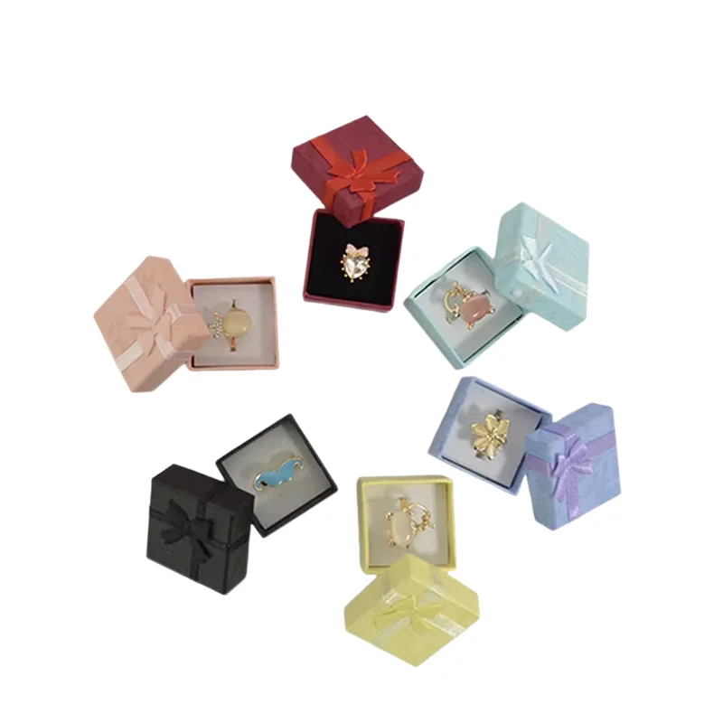 24Pcs/Lot Ring Jewelry Organizer Box Rings Packaging Paper Case Earring Ear Studs Gift Storage Boxes Jewellery Store Container