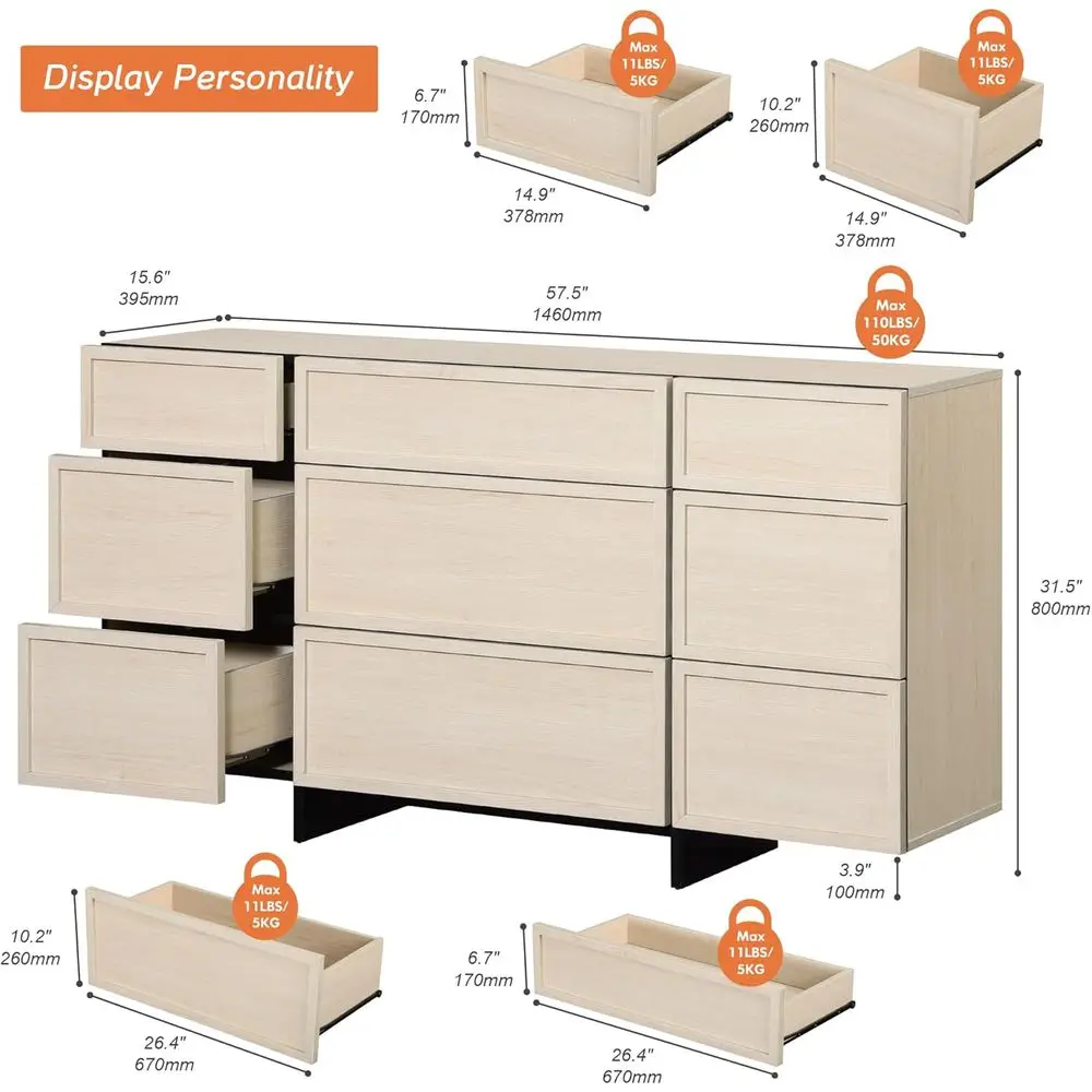 Durable T-Leg Wooden Chest for Bedroom, Hallway, and Living Room in Light Oak Finish