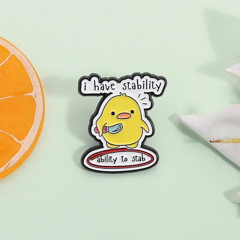 لدي ثبات للطعنة المينا دبوس الأصفر الكرتون الفرخ إغاظة يقتبس دبابيس شارة التلبيب مجوهرات الديكور بالجملة