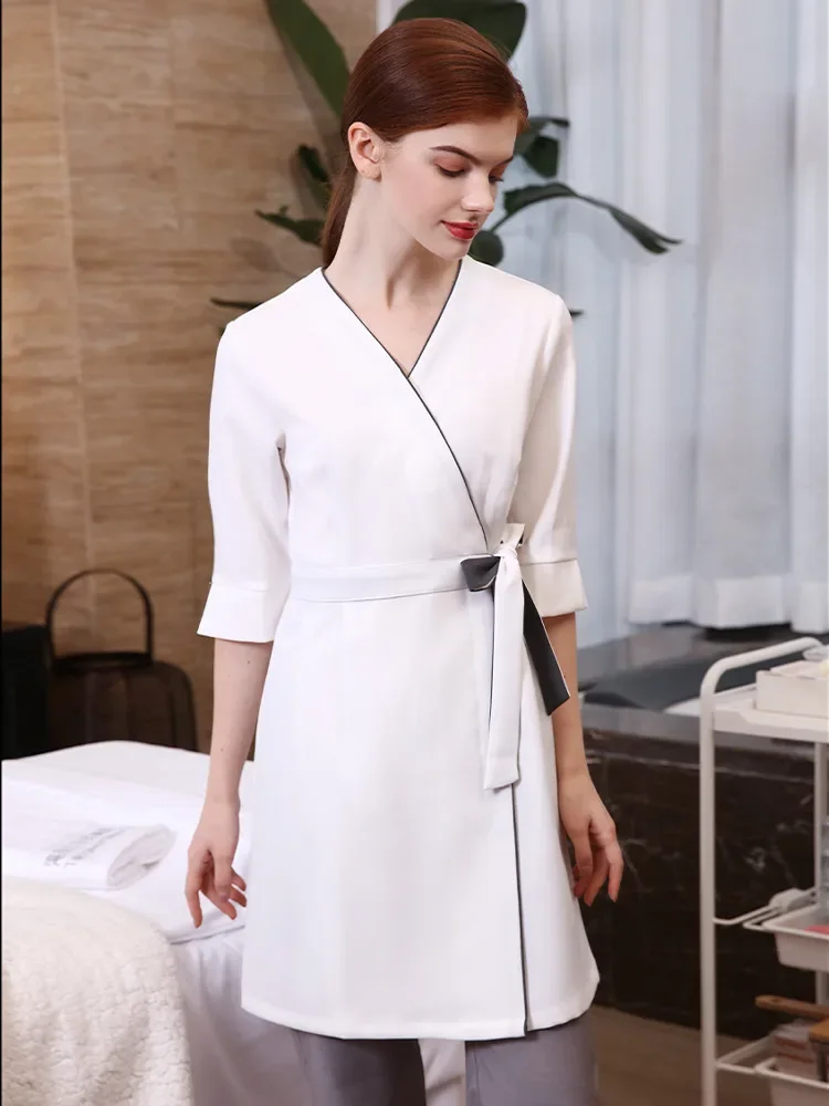 2023 Spring Hospital Doctor's Lab Coats Female Beautician Spa Uniforms Technician Health Fashion Beauty Salon Dress Wholesales