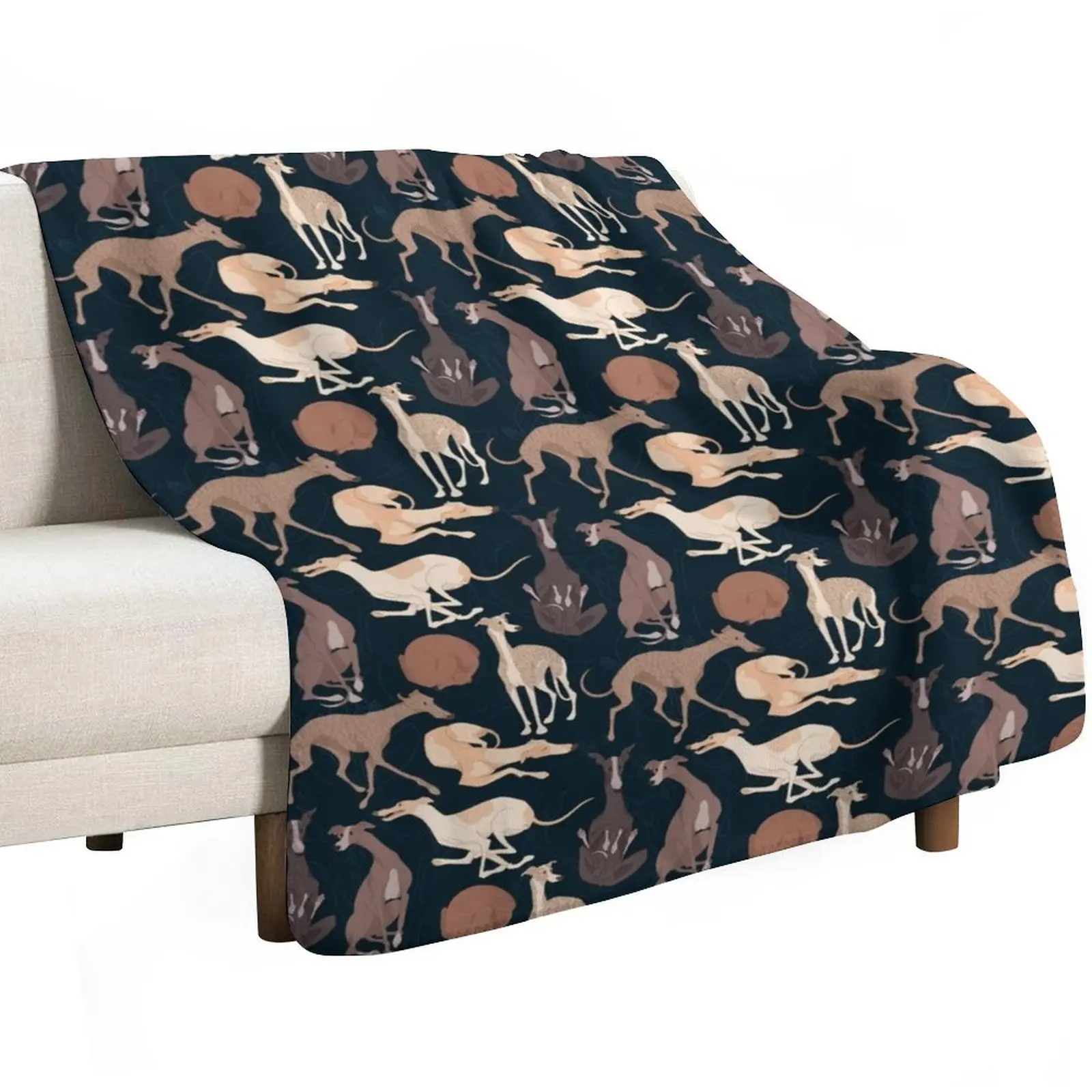 Whippet Good - Dark Throw Blanket For Sofa Thin Loose For Baby Beautifuls Flannels Shaggy Blankets
