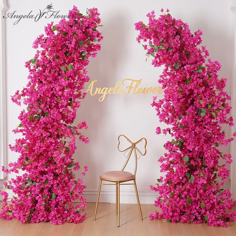 Hot Pink Bougainvillea Plum Blossom Table Sofa Runner,Event Flower Stand,Wedding Backdrop Horn Arch Arrangement Floral, A8235