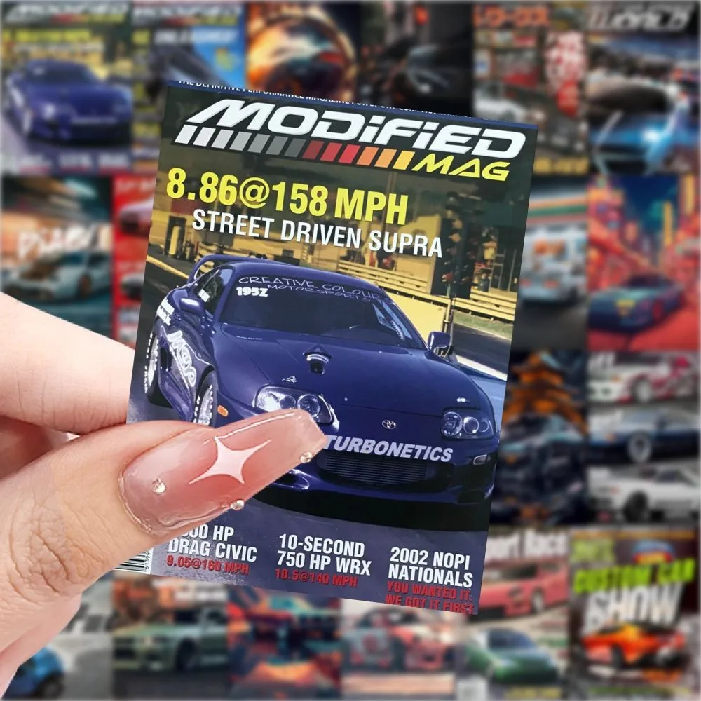 مجموعة ملصقات JDM Tokyo Midnight مكونة من 63 قطعة - مطبوعات فنية نيون الانجراف مع فتحات محرك ثلاثية الأبعاد (متجر عوالم الرسوم المتحركة)