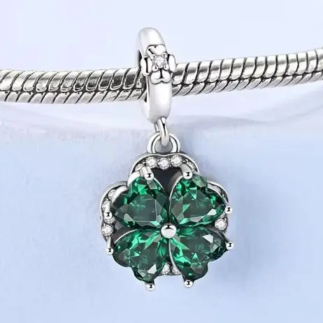 Silver 925 Charm Fit Original Bracelet Diy For Woman Rotation Four-Leaf Clover Fashion Jewelry
