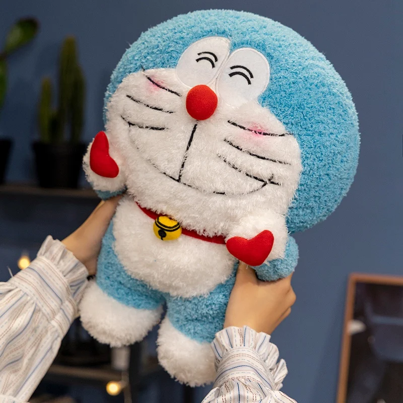 40cm Big Size Doraemon Hand Heart Plush Toy Cuddly Pillow Fluffy Smiling Doraemon Plushies Kawaii Doraemon Doll Xmas Gifts Girl