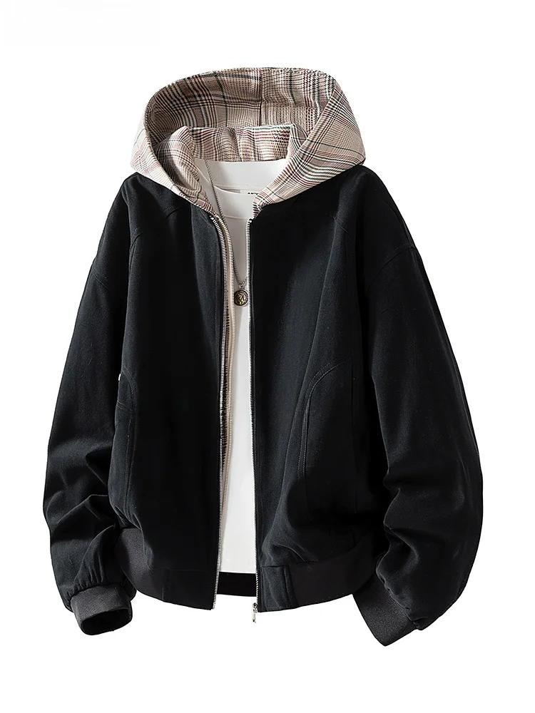 

Trendy Men's Hoodie Jaet Spring Autumn Loose Fit Faionable Versatile Large Size Casual Sle Polyester Fiber Zipper Closure