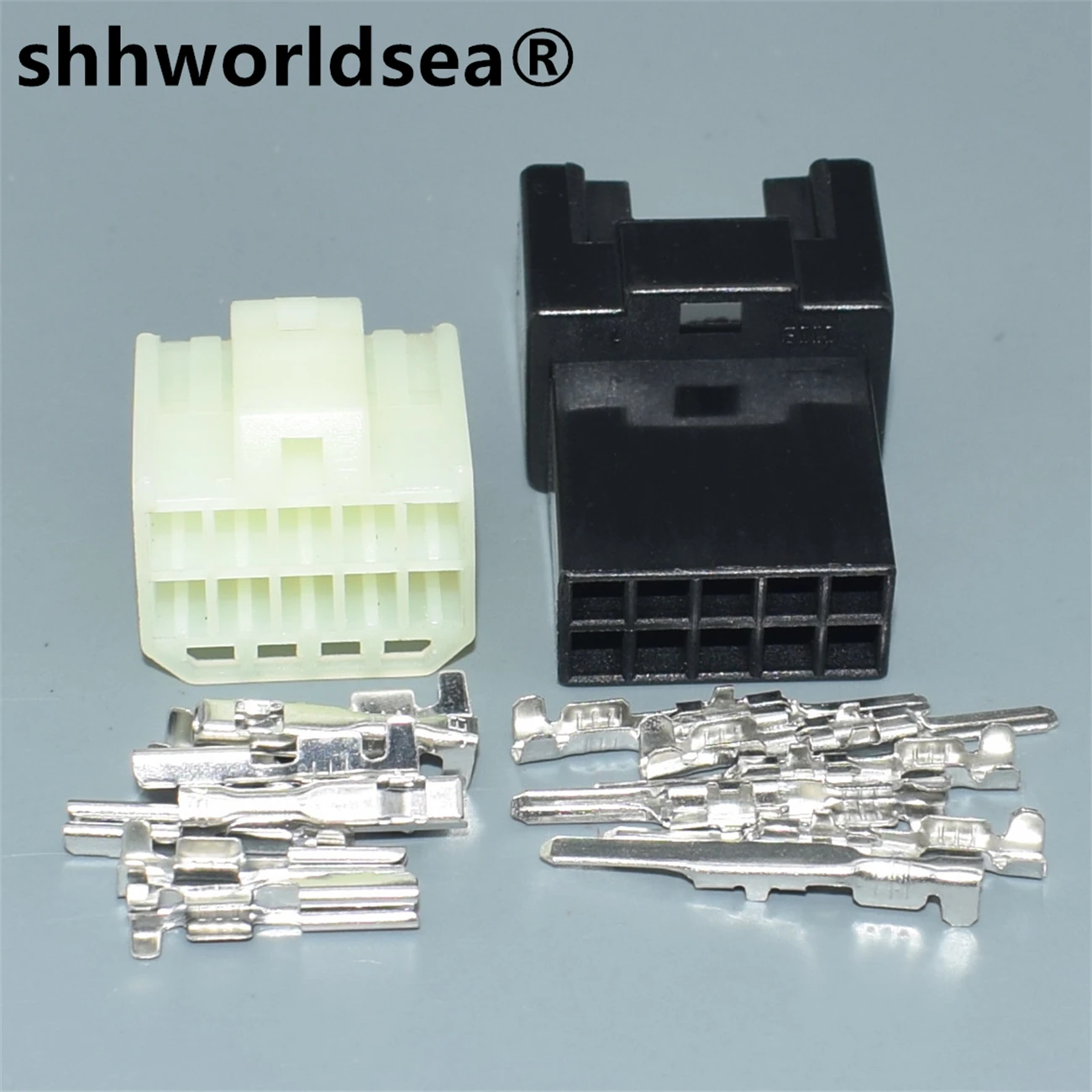 

shhworldsea 10 Pin 2.3mm 6090-1220 6090-1056 Male Female Automotive Wiring Harness Plug White Cable Wiring Sockets