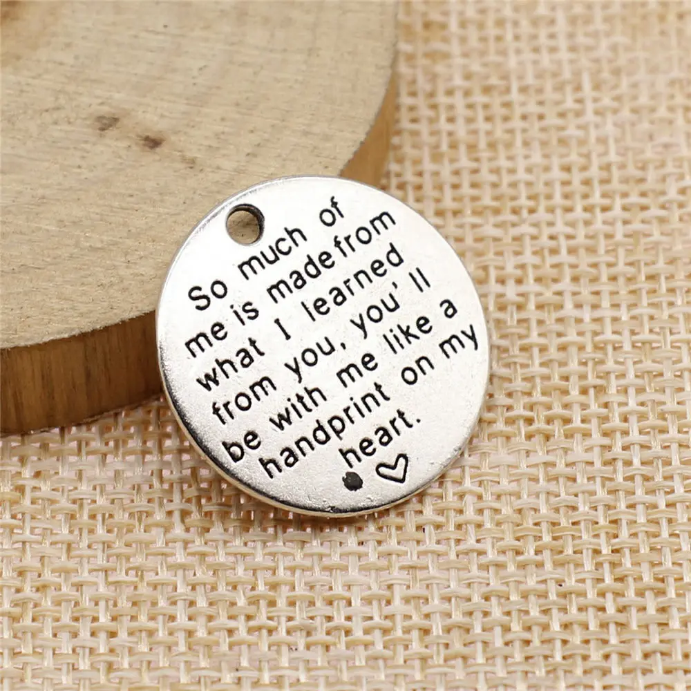 Pendant Thank You Teacher Sentence Charms Charms For Jewelry Making 25x25mm 5pcs
