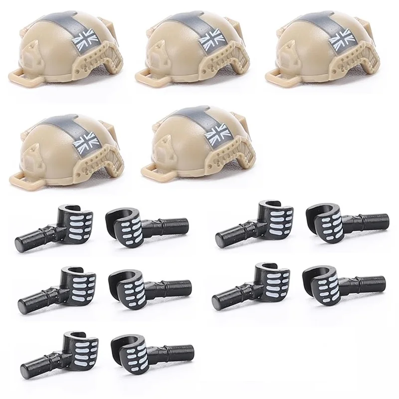 MOC SWAT Special Forces Helmet Palm Building Mini Action Figures Soldier Accessory Spare Parts Brick Model Assembly Block Toys