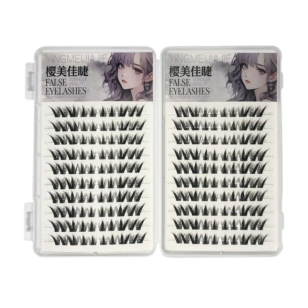 ขนตาปลอมสไตล์เกาหลี ไม่ต้องใช้กาว ความจุเยอะ หนาแน่น ดูเป็นธรรมชาติ สไตล์ฟ็อกซ์  ขนตาการ์ตูน อุปกรณ์แต่งหน้า