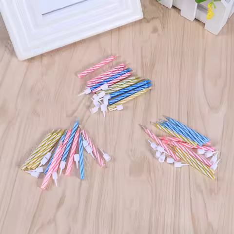 100Pcs Relighting Funny Trick Prank Birthday Cake Decorations Party Joke Blowout Resistant Candles Trick Candles