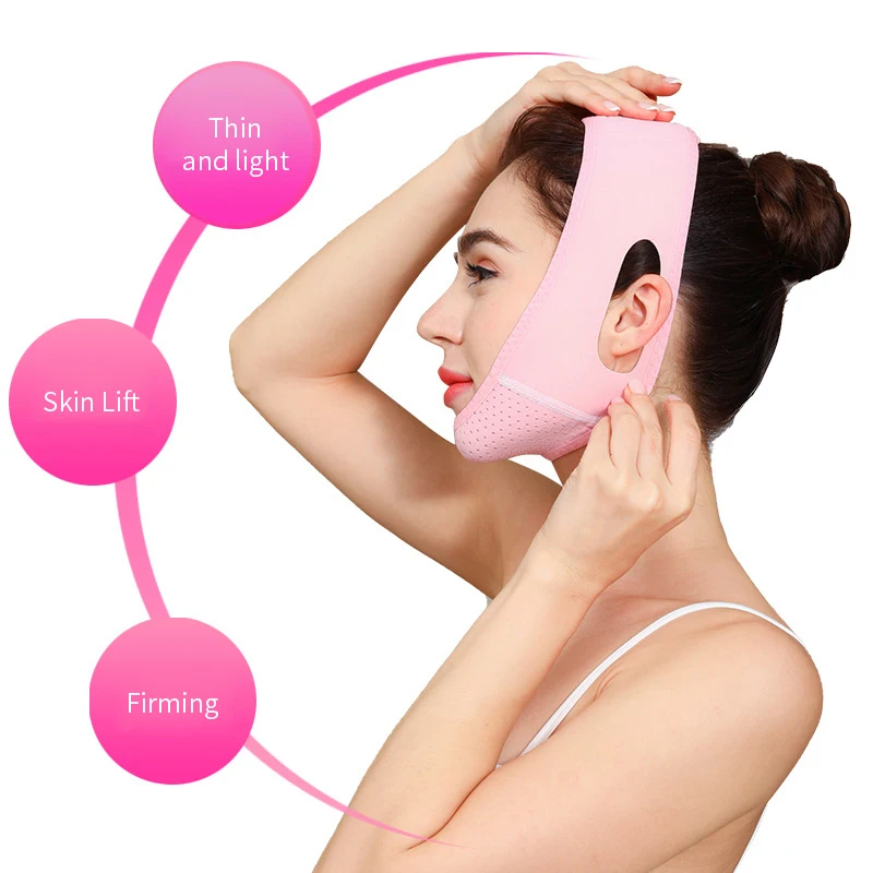 Reusable V Line lifting Mask Facial Slimming Strap - Double Chin Reducer - Chin Up Mask Face Lifting Belt - V Shaped Slimming Fa