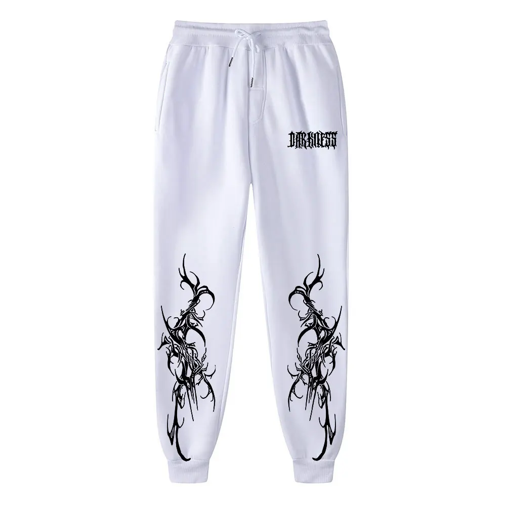 

Fashion Pants for Men Thorn Print Sweatpants Drawstring Design Casual Oversized Trousers Sports For Daily Wear For All Seasons