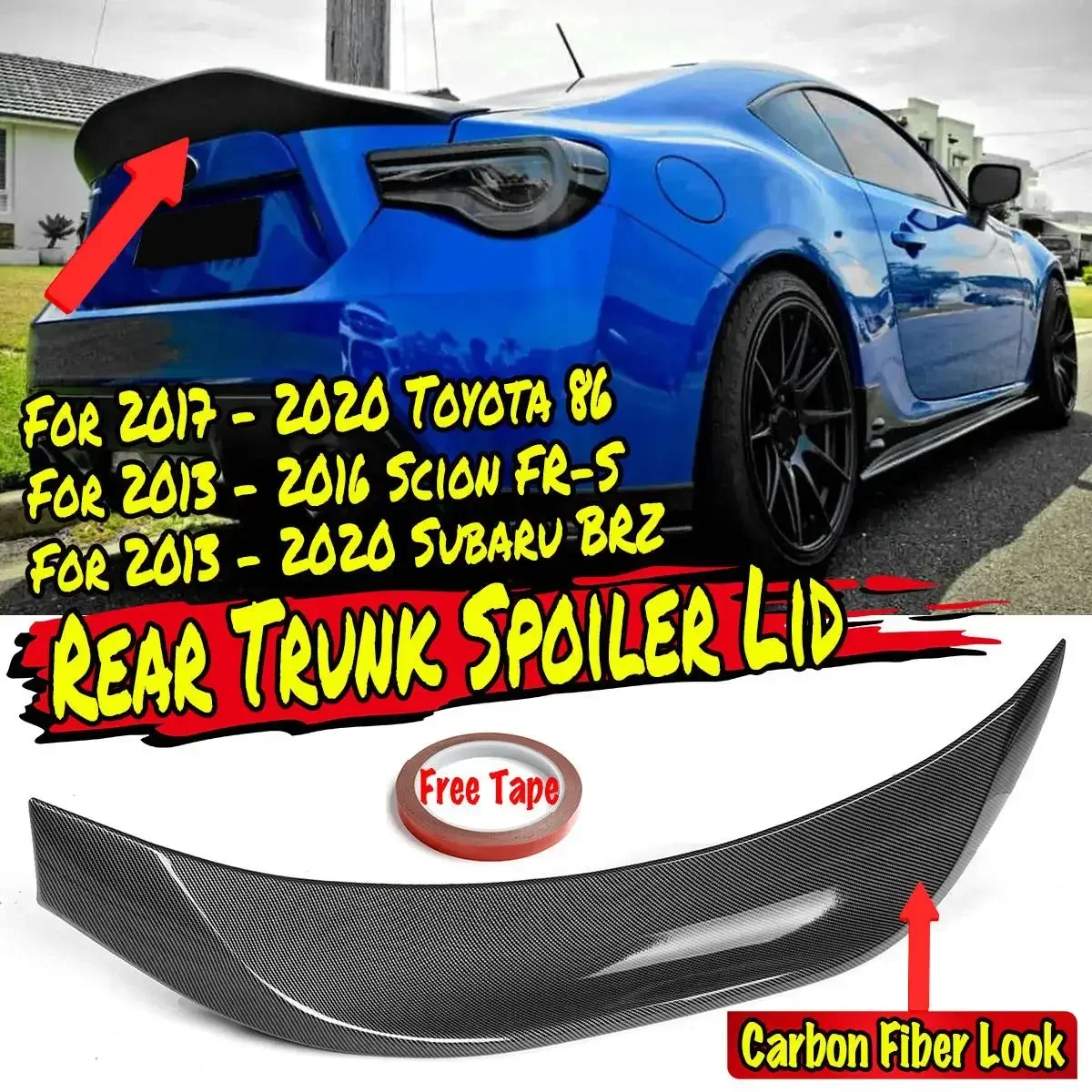 Car Rear Trunk Spoiler Wing Lip For Subaru BRZ 2013-20 For Toyota 86 2017-2020 Scion FR-S 13-2016 Tail Wing Decoration Body Kit