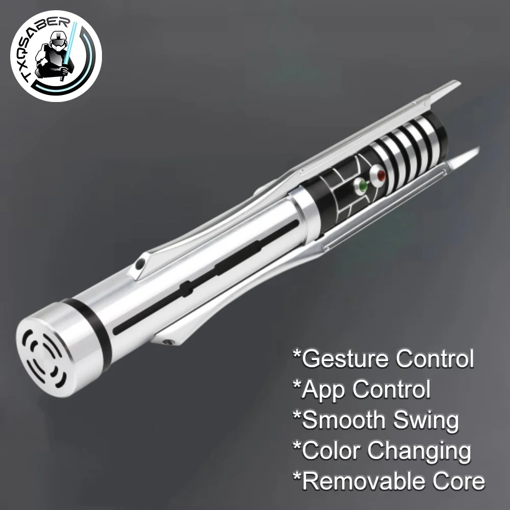 TXQSABER Lightsaber Neo Pixel RVJ RVS Soundboard Smooth Swing Metal Handle With LED Strip Blade SD Card Blaster Replica Dueling