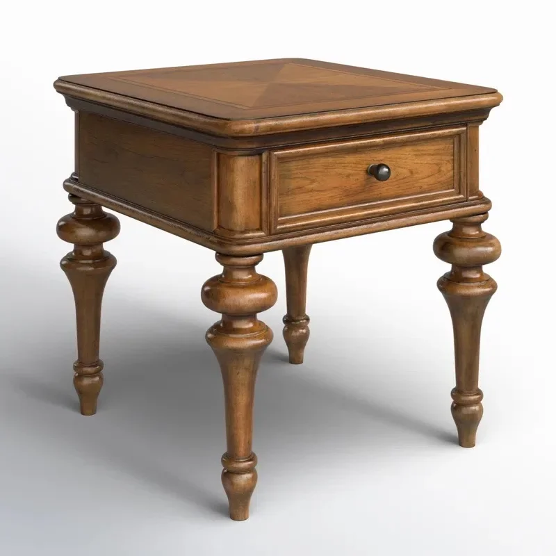 

American retro solid wood parquet coffee table, drawer coffee table, French simple household small tea table