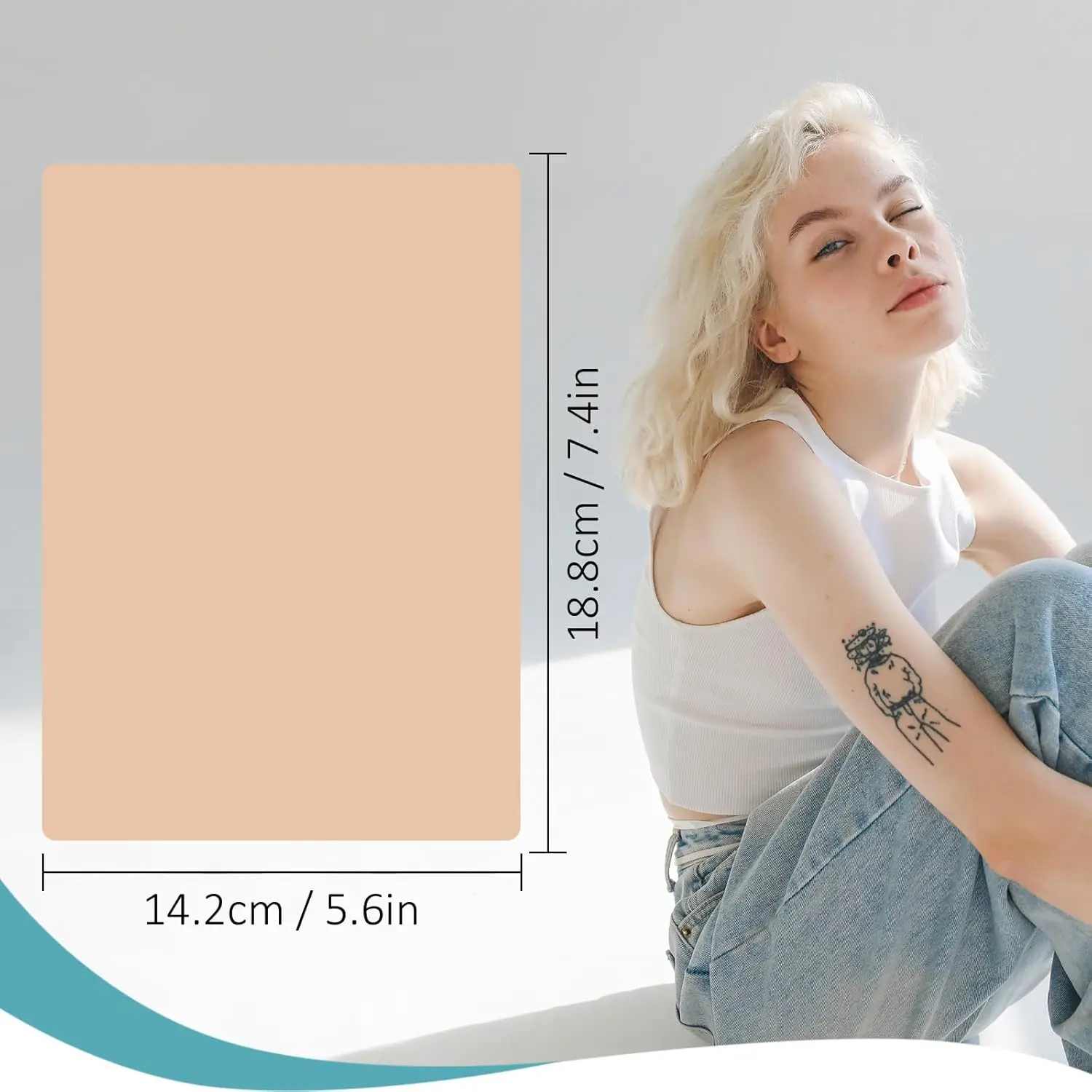 Silicone Tattoo Practice Skin 3mm 2mm 1mm Double Side Blank Tattoo Fake Skin Synthetic Leather Permanent Makeup Tattoo Fake Skin