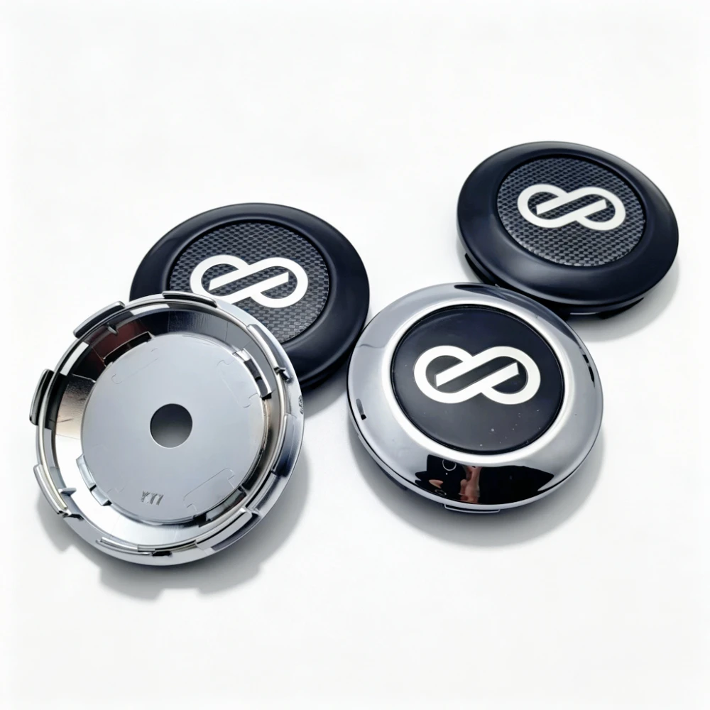 4er-Set JDM Enkei Emblem Radnabenkappen, Außendurchmesser 77 mm, Clip 72 mm, Felgen-Staubschutzkappen, Radkappen, Autozubehör