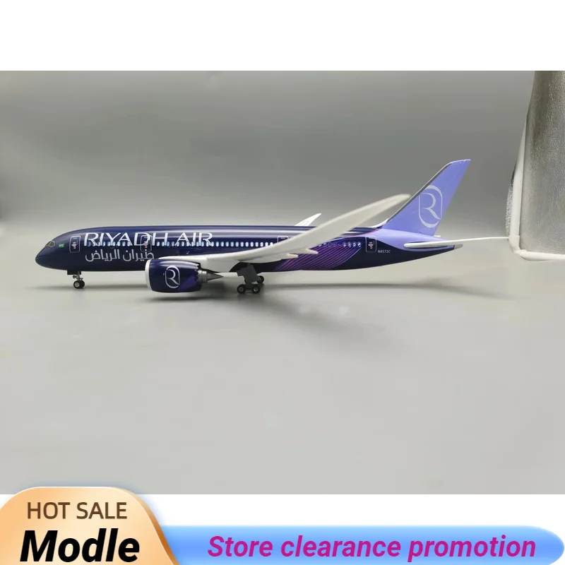 

2024 New 43CM Plane B787 Riyadh Air Airline Airplane Resin Aircraft with Lights with LED Light for Collection or Gift