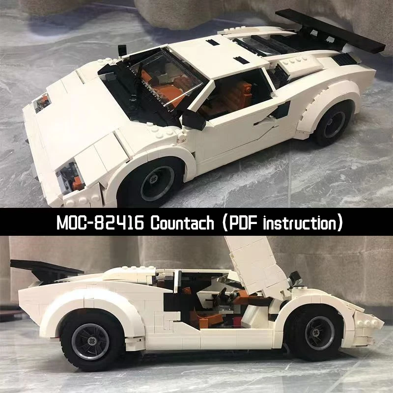 

IN STOCK MOC 82416 Countach Racing Model Sportcar 1458pcs Creativity Car Technology Building Blocks Brick Toys LamborghiniI