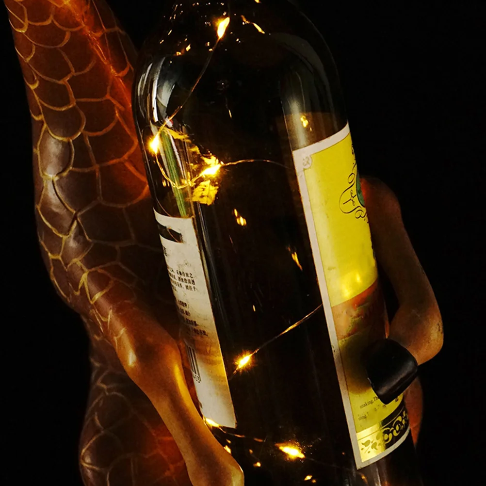 

2Pcs Wine Bottle Copper Lights Decorative Star Shaped Operated Cork String Lights for DIY Room Garden Backyard